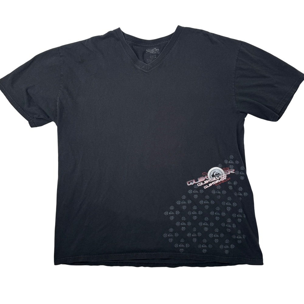 Vintage Quiksilver T Shirt XL Black Graphic Y2K Surf Streetwear Mens